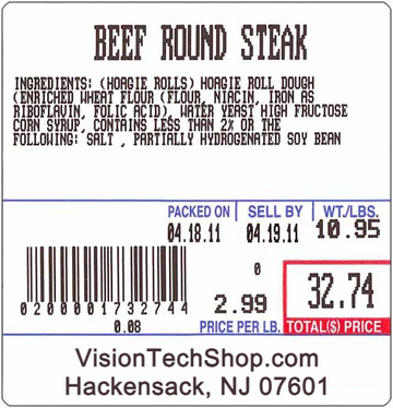 LST8020 Printing Scale Label, 58 x 60 mm, UPC/Ingredients, 12 Rolls of 500 Labels